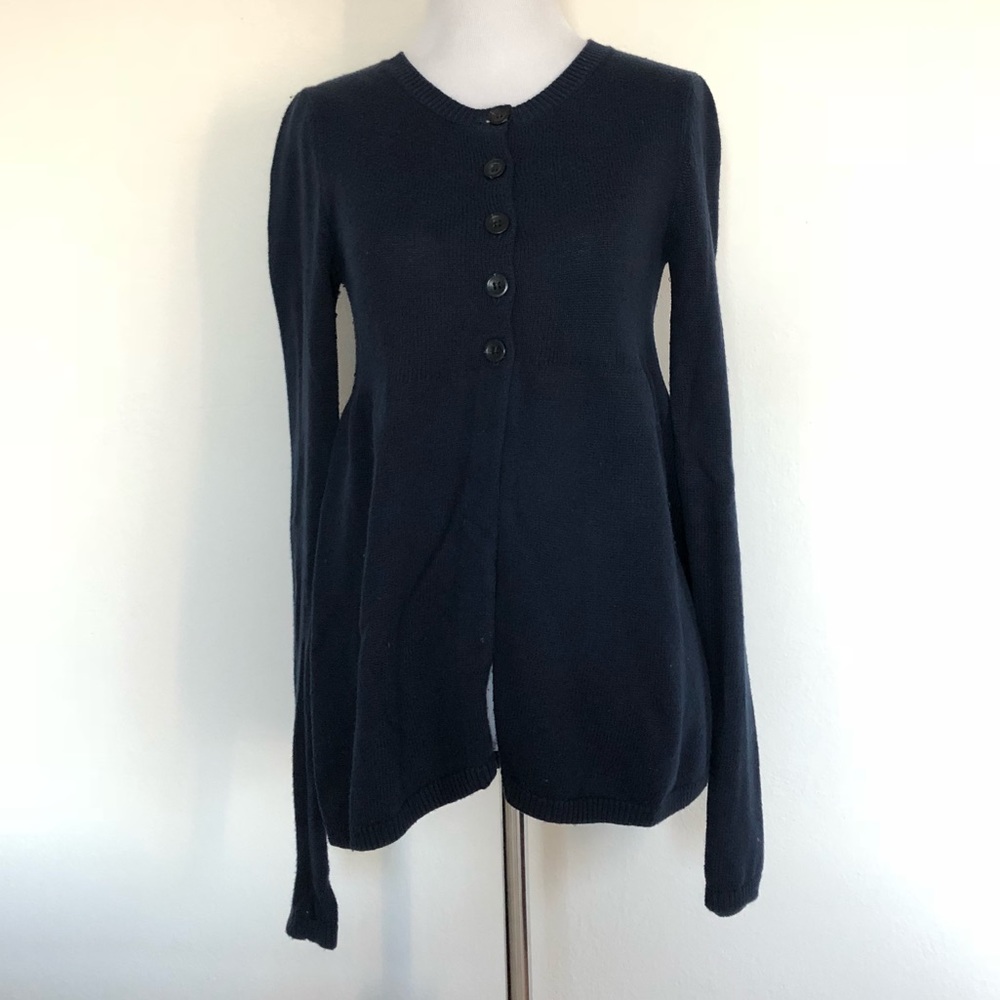 Vince Button cardigan in navy.